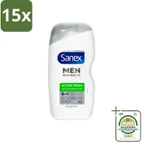 Sanex 15 x – Douchegel – Men Active Fresh – 400 ml - Grootverpakking - Kabel - Kabels - Kabelsysteem - Kabelsysteem