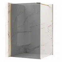 REA Flexi Grey 140 - Gehard Glas 8 Mm (Grijs) - Douchewand - Geborsteld Goud120X140X195Cm