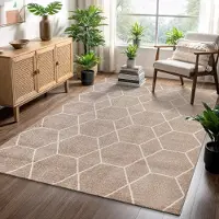 Muratap Trellis uni effen laagpolig vloerkleed modern 160x230 cm