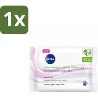Nivea 1 x - Reinigingsdoekjes - Verzachtend - Droge Huid - Verwijdert Waterbestendige Make-up - 25 Doekjes - Gezichtsreinigingsdoekjes - Droge Huid - Make-up Verwijderen - Amandelolie - Hydra IQ
