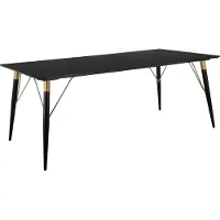 Loft 24 Amagi|Eettafel 160x90 cm 6 plaatsen in Zwart MDF Poten BlackGold