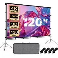 Lumina Projectiescherm 120 inch – Beamer Scherm met Statief – Kreukvrij – Opvouwbaar – Met Draagtas – Voor Binnen & Buiten