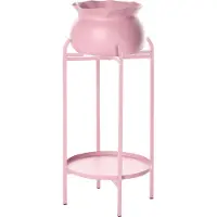 Beliani MOKUREN - Plantenpot op standaard - Roze - IJzer