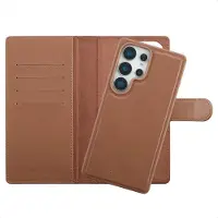 Selencia Olyn Uitneembare Bookcase met MagSafe voor de Samsung Galaxy S25 Ultra - Bruin