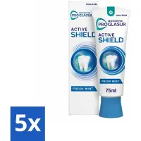 Sensodyne 5 x - Tandpasta - ProGlasur Active Shield - Fresh Mint - Frisse Munt - 75 ml - Glazuurbescherming - Tandpasta - Gaatjes - Suikerzuren - Cariës