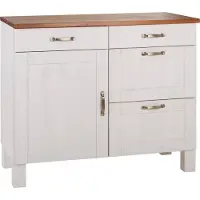 Loft 24 Alby Onderkast met 1 Deur en 4 Lades - Wit/Honingkleurig Grenen - 100 cm