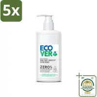 Ecover 5 x - Handzeep ZERO - Parfumvrij - 250 ml - Grootverpakking - Handzeep Zero - Parfumvrij Handzeep - Hypoallergene Handzeep - Gevoelige Huid Handzeep - Eczeem Handzeep