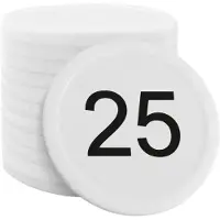 Combicraft plastic consumptiemunten met nummering 1 t/m 100 Ø28mm wit - 100 stuks