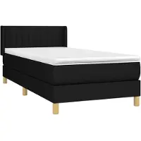 vidaXL Boxspring met matras stof zwart 80x200 cm