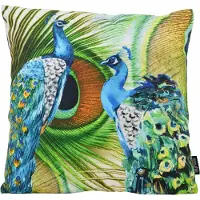 Gek op kussens! Blue peacock | 45 x 45 cm | kussenhoes | katoen/polyester