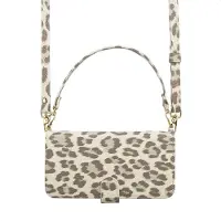 Selencia Sabi Bookcase met Panterprint voor de Apple iPhone 14 / 13 - Soft Ivory
