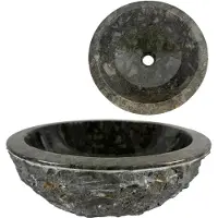 Lendo Online Waskom 40x40x15 cm Grijs Marmer Rond