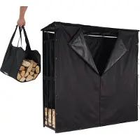 Lendo Online Brandhoutrek met Dak 180x60x180 cm Zwart