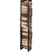 Lendo Online Brandhoutrek Wand 25x25x148 cm Zwart Staal