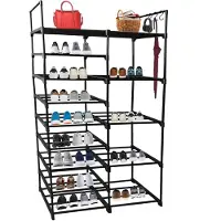 Lendo Online Schoenenrek 16 Vakken 83x31x158 Zwart Staal