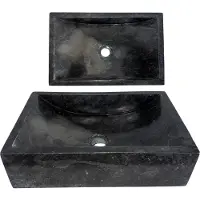 Lendo Online Waskom 45x30x12 cm Zwart Marmer Rechthoek
