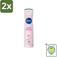 Nivea – Deodorant Spray – Pearl & Beauty – 150 ml - Voordeelverpakking - 2 stuks - Deodorant spray - Okselhuid verzorging