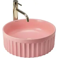 REA - Wastafel Duo Sweet Pink Matt, Ronde - 38 x 38 x 15 cm