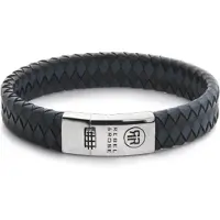 Rebel & Rose Braided Flat 925 Black Blue RR-L0177-S-L Armband 19cm