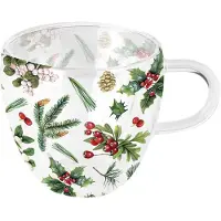 Ambiente Glas Winter Greenery 200ml Wit Transparant transparant Glas