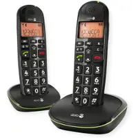 Doro PhoneEasy 100W - Dect-telefoon - Groot display en grote knoppen - Zwart (2 stuks)