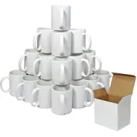 Monster 36 Witte Sublimatie Mokken met blanco doosjes - bedruk uw eigen mok - personaliseren -