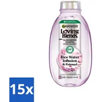 Garnier - Loving Blends - Shampoo - Rice Water Infusion - Glans & Zachtheid - Lang Haar - 300 ml - Bulkverpakking - 15 stuks