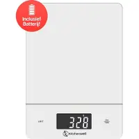 Kitchenwell Digitale Precisie Keukenweegschaal – Weegschaal Keuken - 1gr - 15kg – Tarra Functie - batterij - Wit