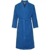 Badrock Sauna badjas wafel - biologisch katoen - kobalt XL - unisex badjas - wafel badjas katoen - kimono - wafel badjas dames - wafel badjas heren