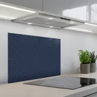 KitchenYeah Spatscherm 70x50 cm - Zelfklevende achterwand Zwart - Blauw - Patroon - Strepen - Keuken muurbeschermer - Spatwand fornuis