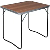 Redcliffs Camping tafel - aluminium - lichtgewicht - hout/zwart - 80 x 60 x 69 cm - hoge eettafel - Weerbestendig