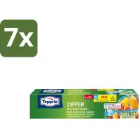 Toppits 7 x – Zipper Multifunctionele Zakken – 3 Liter – 8 Zakjes - Koffiezetapparaat