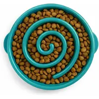 BOTC Anti Schrokbak Hond - Voerbak Hond - Slow Feeder - Ø28 cm - L - Blauw