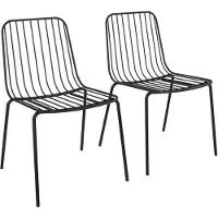 Dorel Home Caden-Stoel - Zwart Metaal - Set van 2