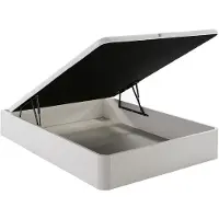 Vente-unique Set 160 x 200 cm bedbodem met opbergruimte kleur wit + pocketvering matras 7 zones geïntegreerde topper en bamboe tijk dikte 26cm - MIREZA van NATUREA