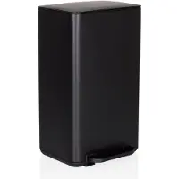 Hjh OFFICE Afvalbak / prullenbak CLEAN NATURA 30 l houtlook staal zwart mat