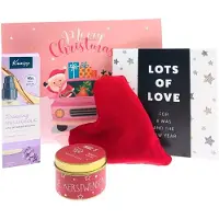 Kneipp Kerst Cadeauset Massageolie Relaxing – 3-delig – Massageolie + Chocoladewens + Kaars – Cadeau voor haar