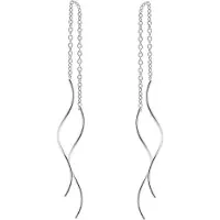 Karma Pull Through Doortrek Oorbellen Wave Zilver
