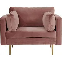 Venture Home Boom fauteuil velours oudroze.