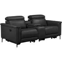 Notio Living Lund-Dubbele relaxfauteuil met handmatige functie in leerPU zwart