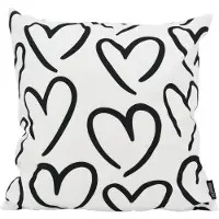 Gek op kussens! Hartjes wit | 45 x 45 cm | kussenhoes | katoen/polyester