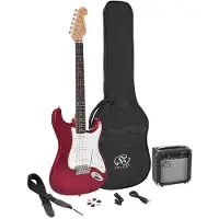 SX Elektrische gitaar starterset - SE1SK-CAR - ST-model - 10W versterker - Stemapparaat - Gigbag - Candy Apple Red