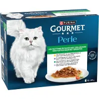 Gourmet 4 + 1 gratis! Perle natvoer voor katten kleine verpakkingen - Overheerlijke reepjes met groenten (60 x 85 g)