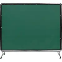 Vevor Lasgordijn 1,8 x 2,4 m Vlamvertragend vinyl lasscherm met 4 zwenkwielen en 6-niveau UV-bescherming Lasdeken Lasbescherming Groen