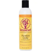 JESSICURL Aloeba Dagelijkse Conditioner voor Krullend Haar Geen Geur Toegevoegd 8 Fl oz. Laat de conditioner en haarontklitter achter voor fijn haar