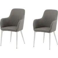 Venture Home 2 x Comfort eetkamerstoel met armleuning grijs.