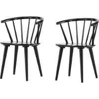 Ebuy24 Bobby eetkamerstoel met armleuningen hout zwart.