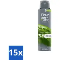 Dove Men+Care Deodorant Spray - Extra Fresh - 150 ml - Bulkverpakking - 15 stuks