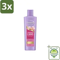 Andrélon 3 x – Shampoo – Levendig Lang – 250 ml - Grootverpakking - Lang Haar Verzorging - Haar Versterken - Biotine Shampoo - Haarbreuk Voorkomen - Gespleten Punten