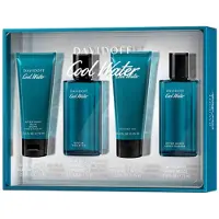 Davidoff Cool Water Men Gift Set Includes Edt Spray 75ml After Shave Balm 75ml Shower Gel 75ml And After Shave 75ml